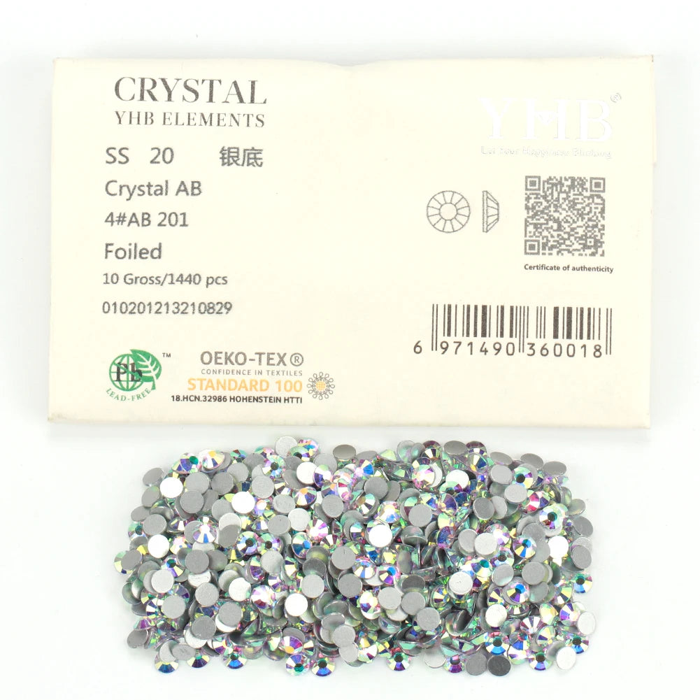 YHB Cold-Fix Crystal Rhinestones – 101–133 PCS for DIY Crafts