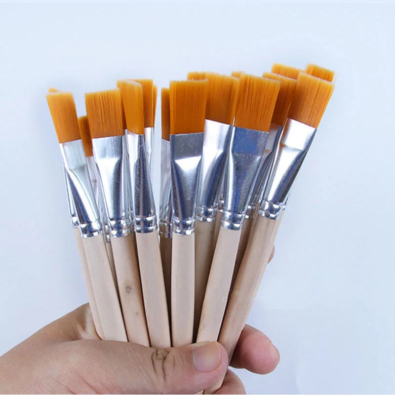 Wooden Handle Art Brush Set – Professional Paint Brushes for Acrylic, Watercolor & Oil Painting