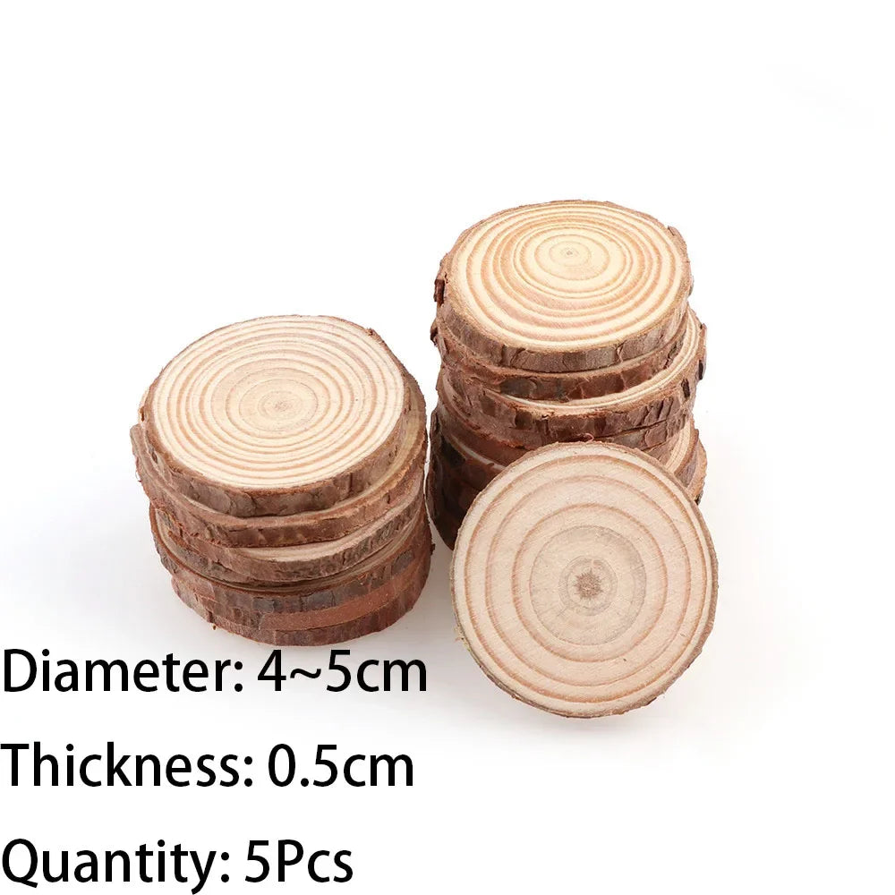 Natural Pine Wood Slices with Bark – 3–16CM Unfinished Round Log Discs (1–10pcs)