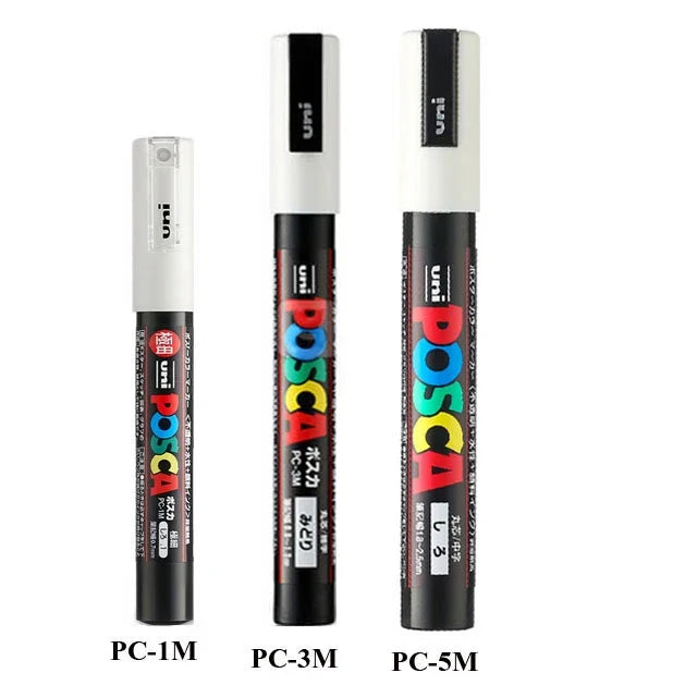 🎨 UNI POSCA Acrylic Paint Marker Set – PC-1M / PC-3M / PC-5M Quick-Dry Permanent Paint Pens