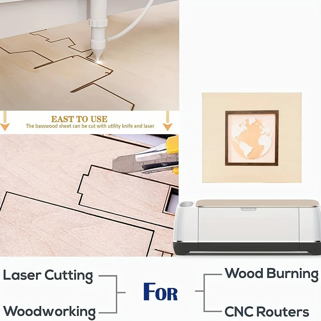 Plywood Craft Panels – 4–48pcs Laser-Cut Wood Sheets