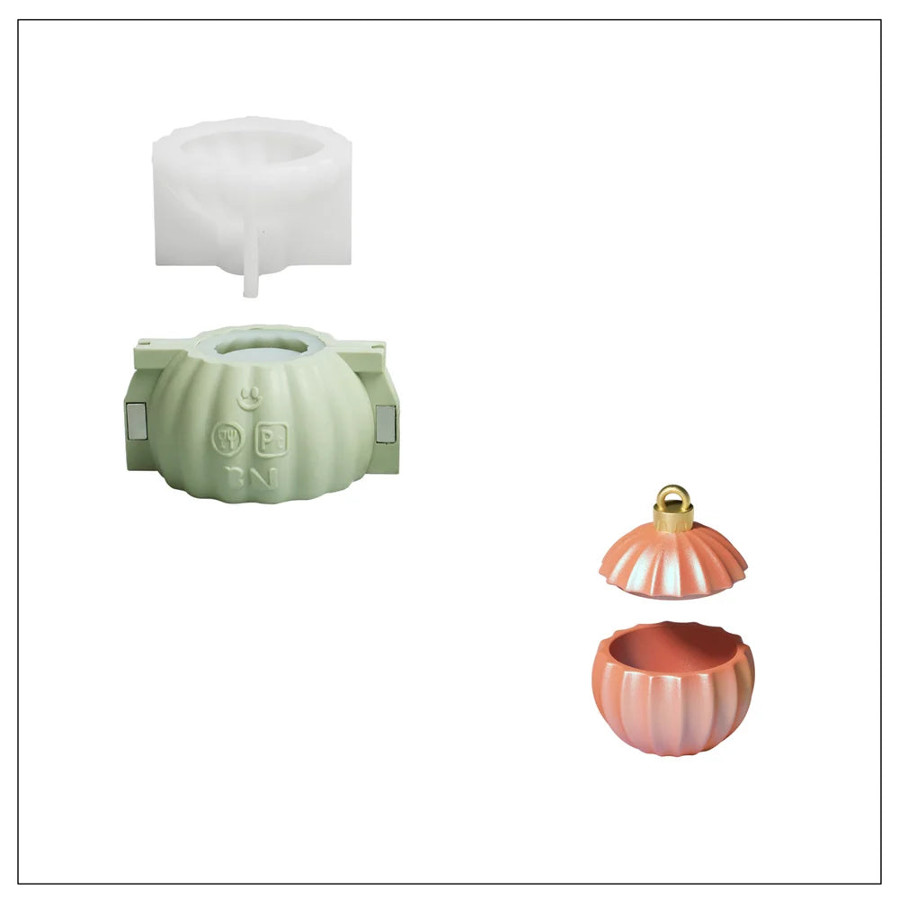 Twinkle Bauble Candle Jar Silicone Mold – 4oz Concrete Jesmonite Mold for DIY Candle Making & Christmas Home Décor