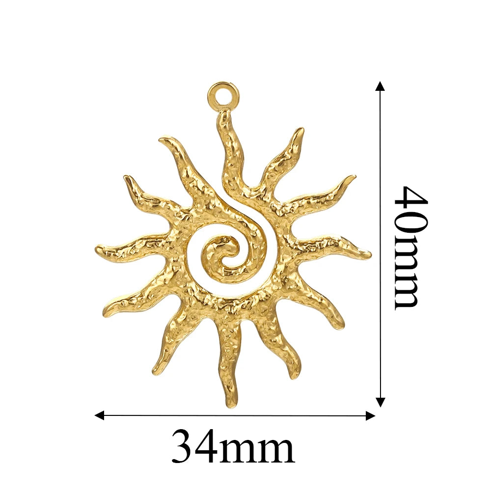 5PCS Gold Stainless Steel Charms – DIY Jewelry Pendants & Accessories