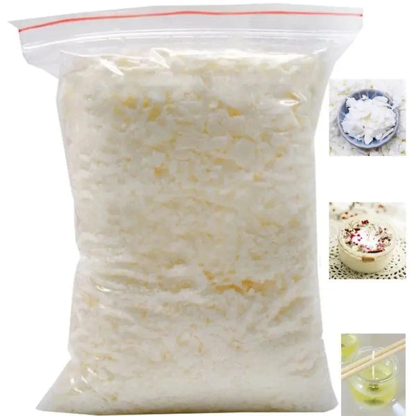 1KG Natural Soy Wax Flakes – 100% Pure, Additive-Free Candle Making Supplies, Smokeless DIY Scented Candle Raw Material