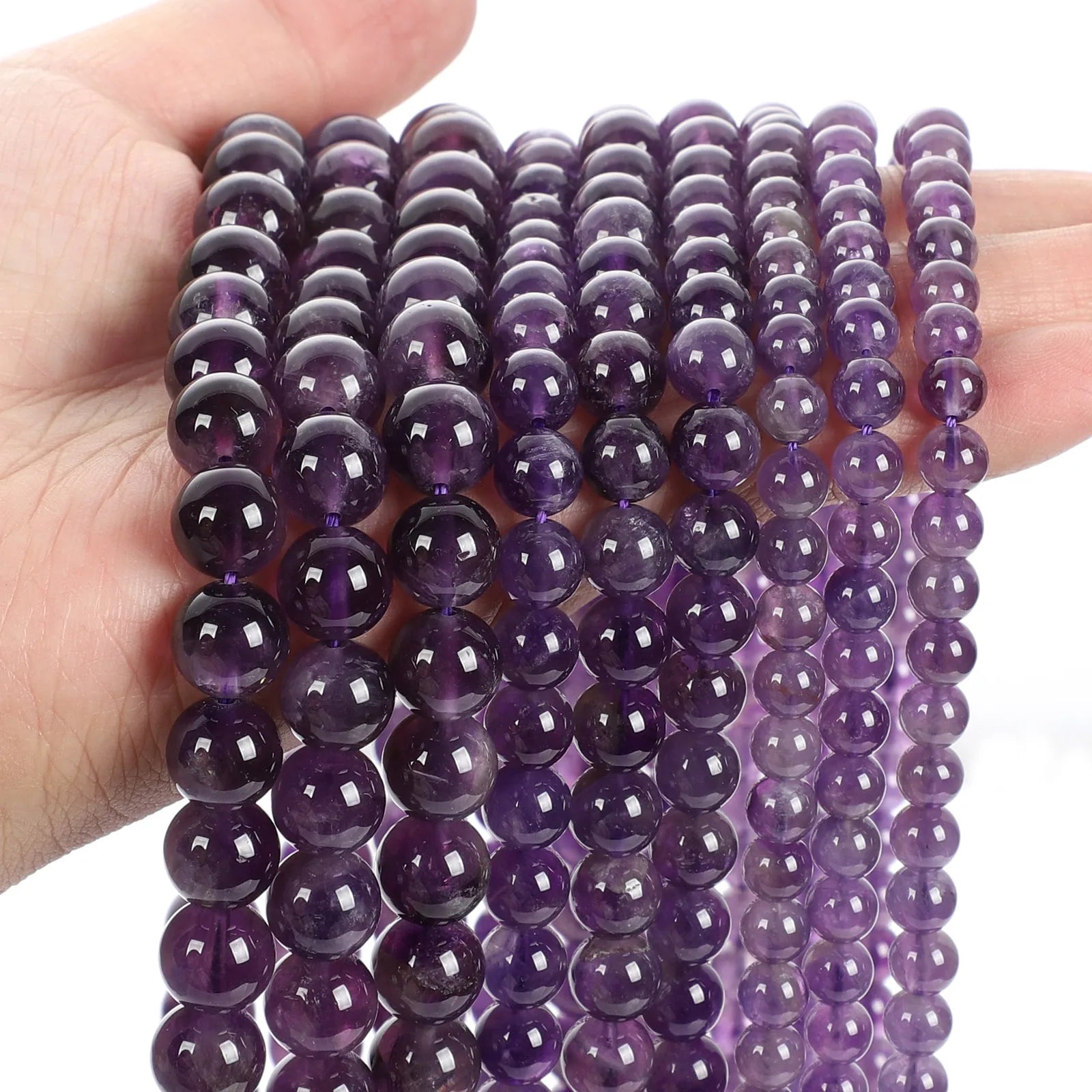 Purple Natural Stone Beads – Amethyst, Agate & Tourmaline for DIY Jewelry