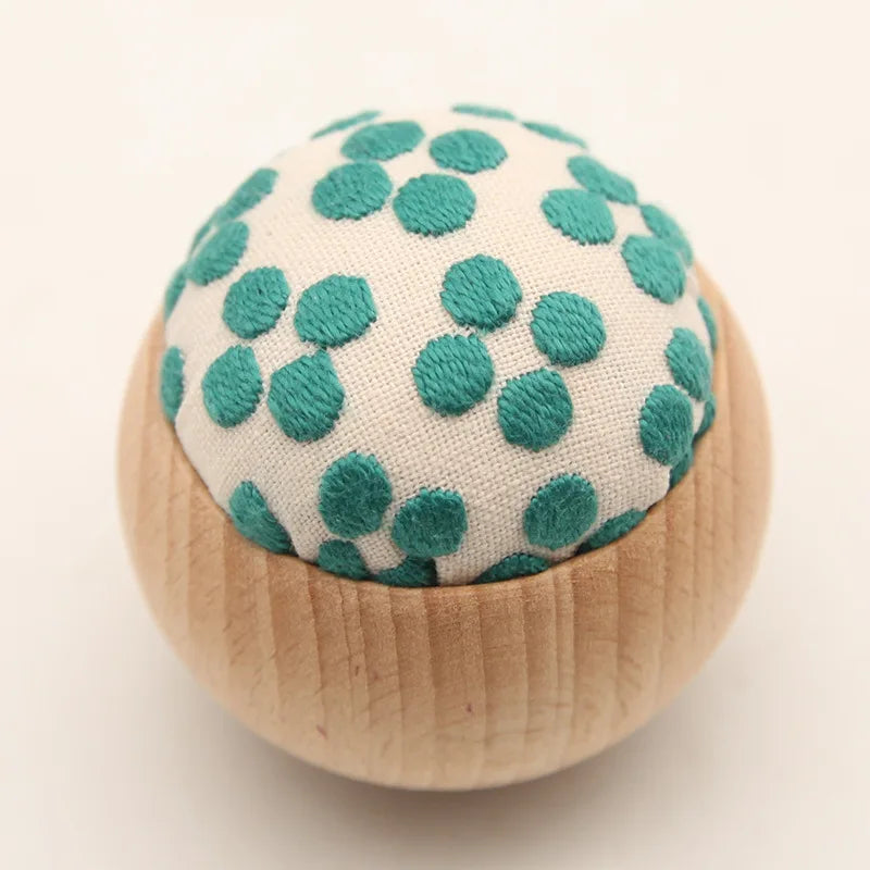 DIY Sashiko Pin Cushion with Wooden Base