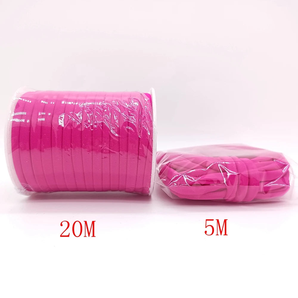 5mm Elastane Cord – Plain Color Hollow Stitched Elastic Band (46 Colors)