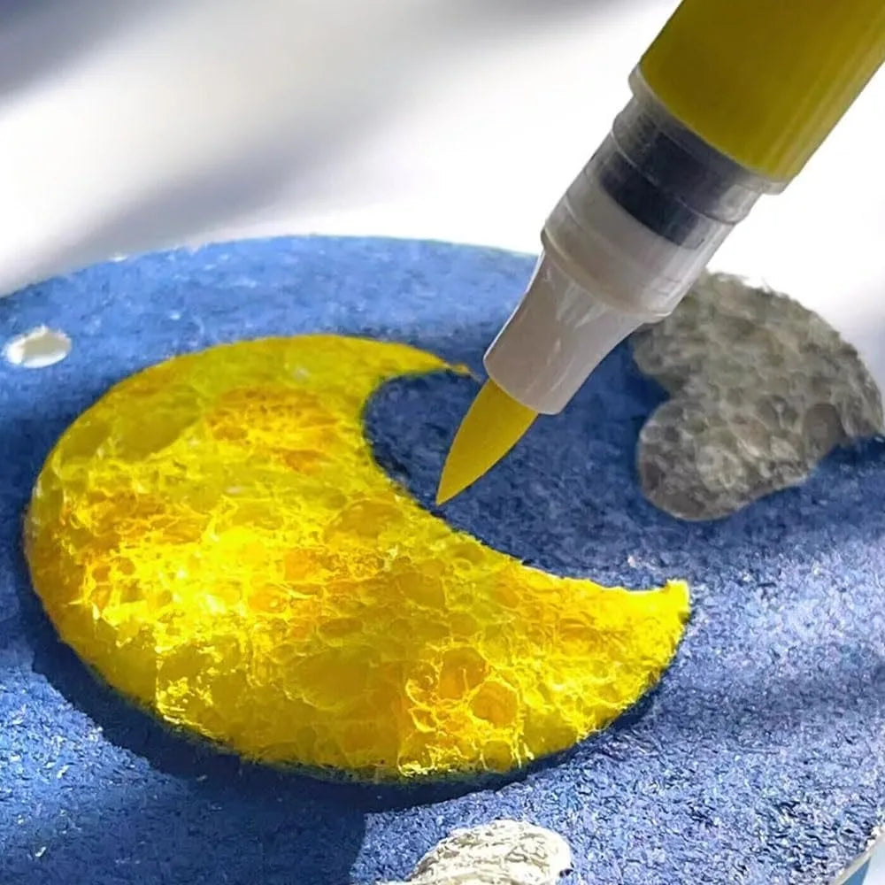 🎨 30PCS 3D Magic Drawing Canvas Sponge with Water Brush – Kids DIY Painting Art Paper Set