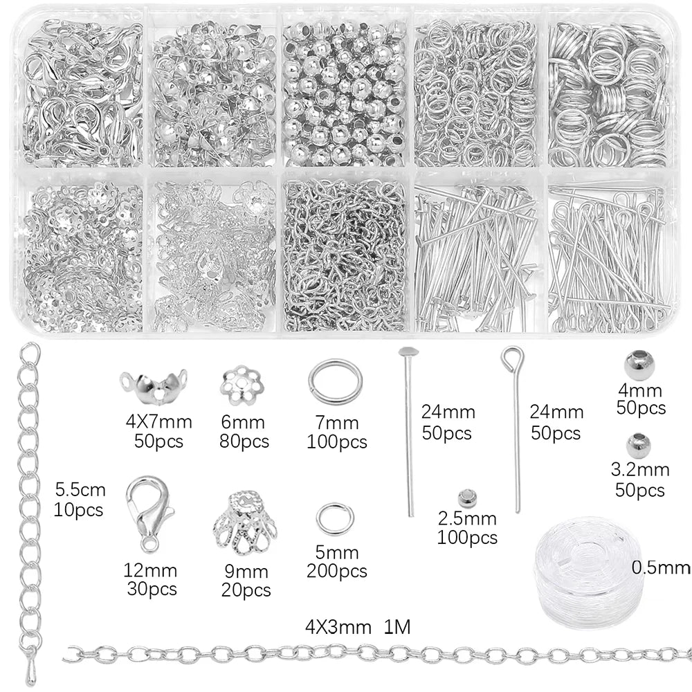 Jewelry Making Starter Kit – DIY Beads & Findings Set for Earrings and Necklaces
