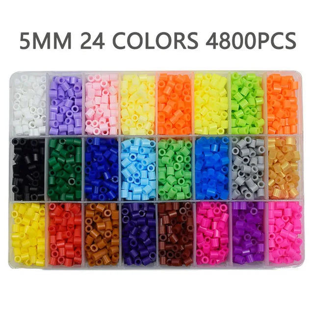 Hama Beads – 5mm/2.6mm 24/48/72 Color Fuse Beads for DIY Crafts & Educational Toys