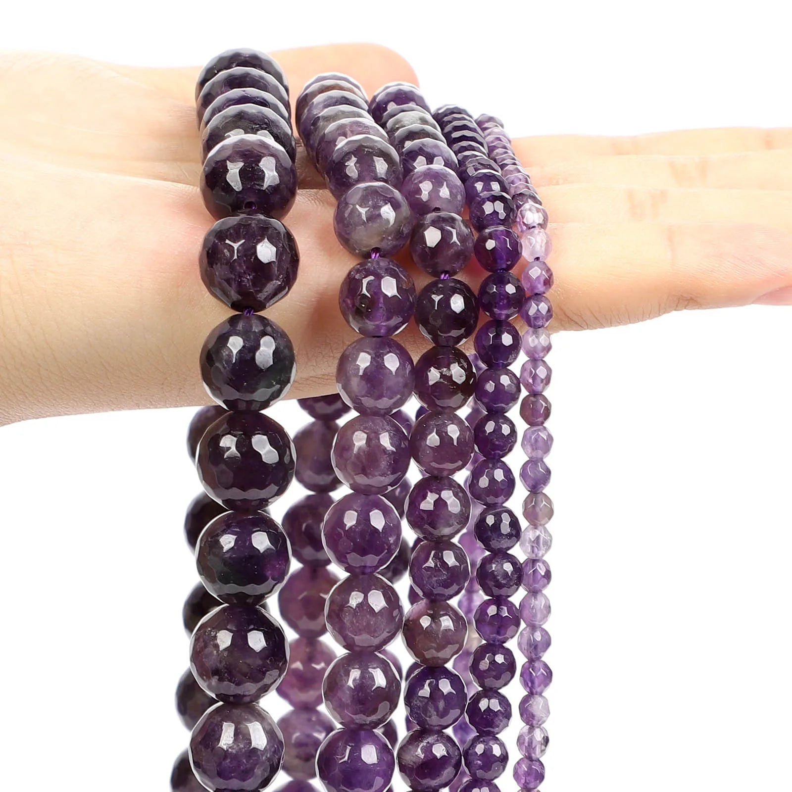 Purple Natural Stone Beads – Amethyst, Agate & Tourmaline for DIY Jewelry