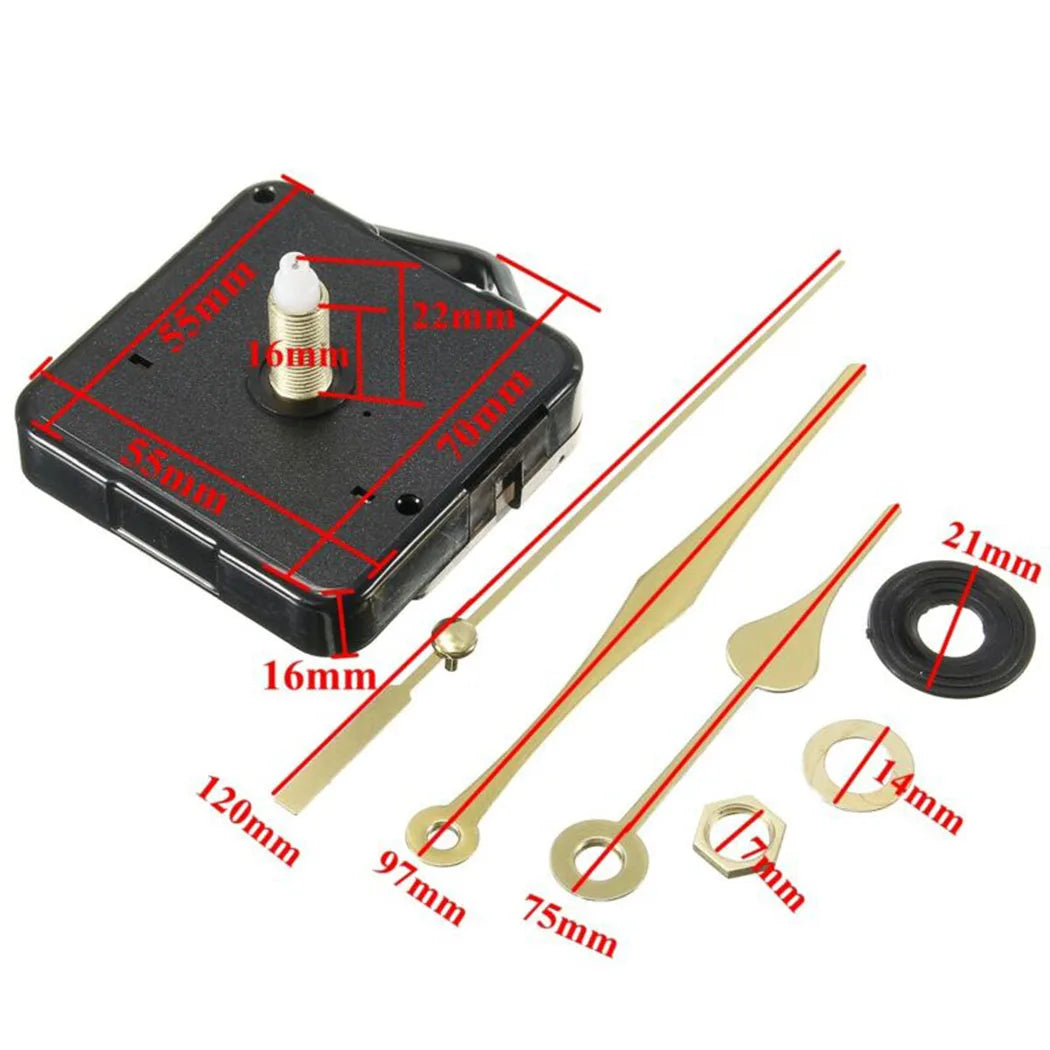 Quartz DIY Wall Clock Movement Spindle Mechanism Hands Wall Decor Repair Kit 1.5V Without Battery