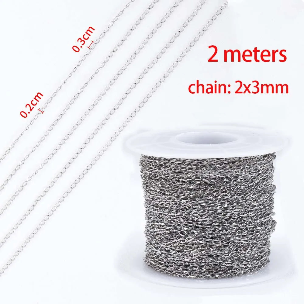 No Fade Stainless Steel Chain – 2M Gold Chain for DIY Jewelry Making