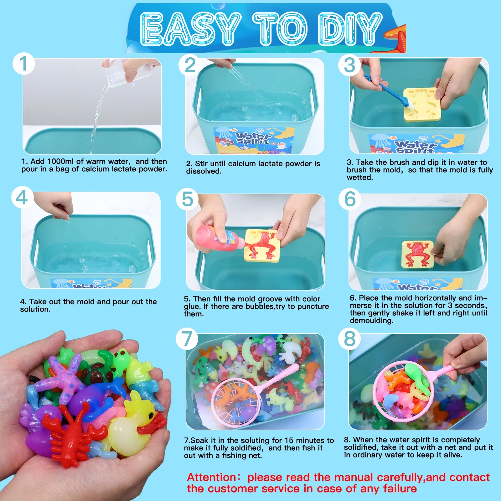 Magic Water Elf Toy Set – DIY Squishy Craft Kit with Gels & Molds