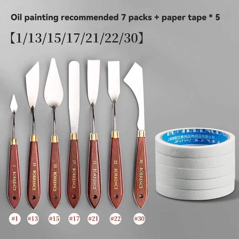 Borrence Stainless Steel Painting Knives – Artist Spatula Set