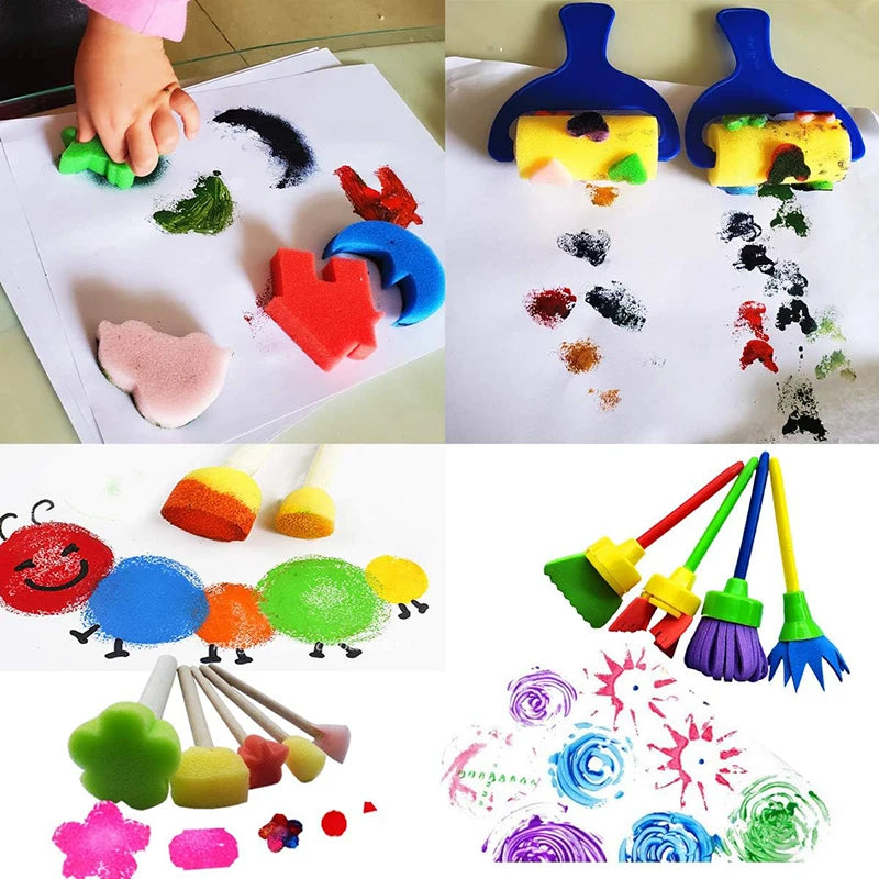 Painting Sponge Brush Set – Kids’ Art Tools for DIY Crafts & Drawing