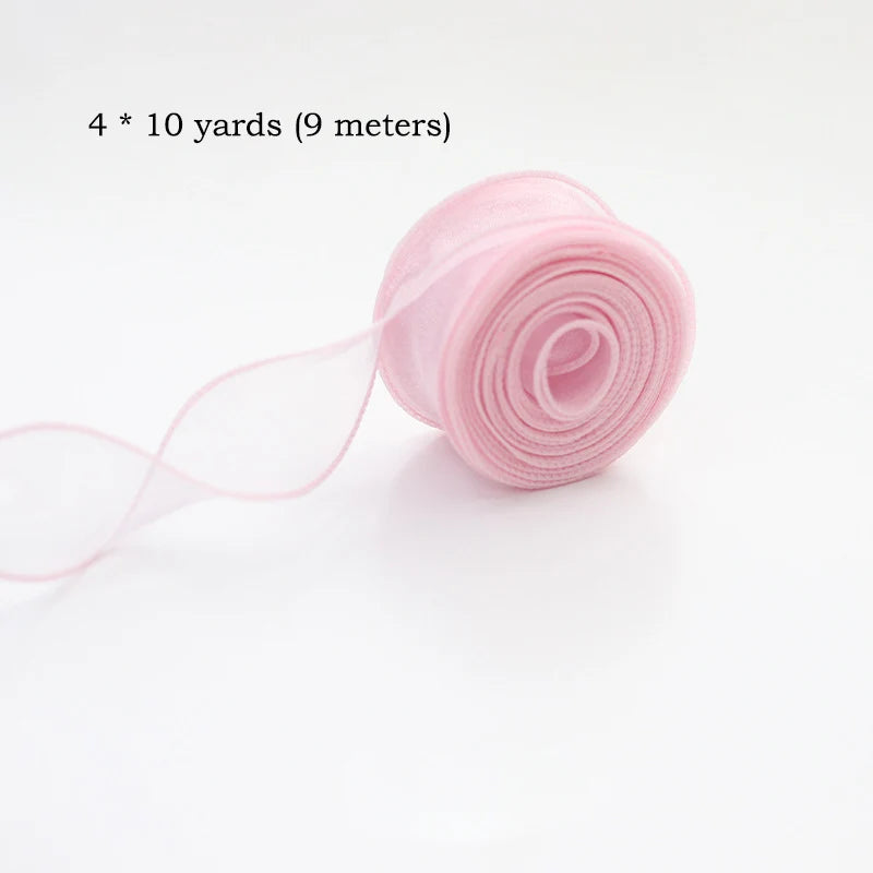 Chiffon Silk Ribbon Roll – Organza Satin (10 Yards, for Crafts & Decoration)