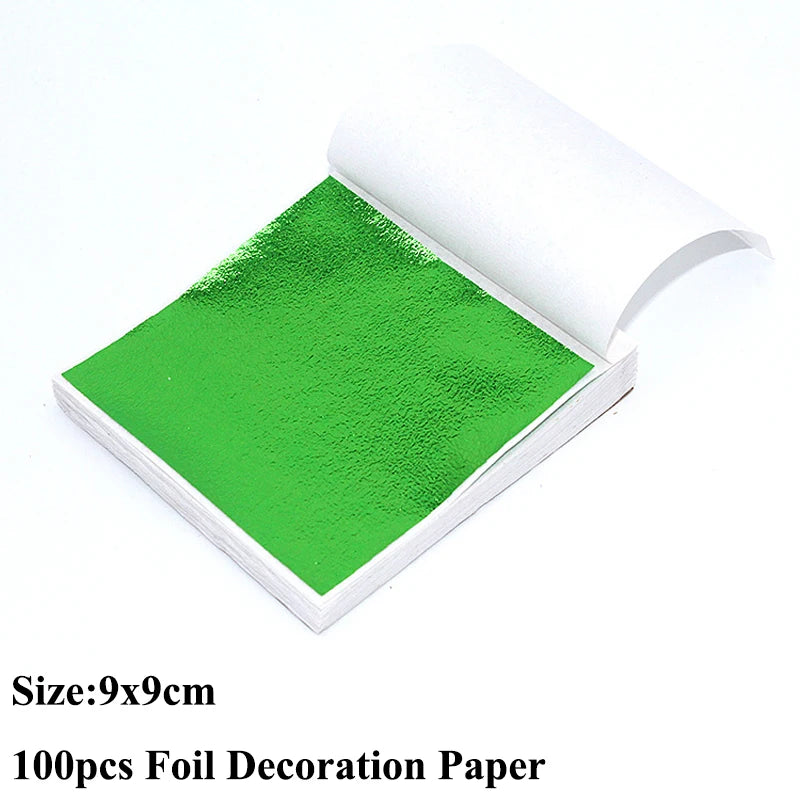 100PCS Gold Silver Copper Foil Leaf Flakes – DIY Resin, Candle & Art Decor