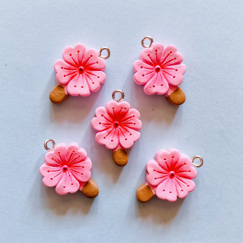 Cat Bread Flower Resin Charms – 10PCS DIY Pendants for Jewelry & Crafts