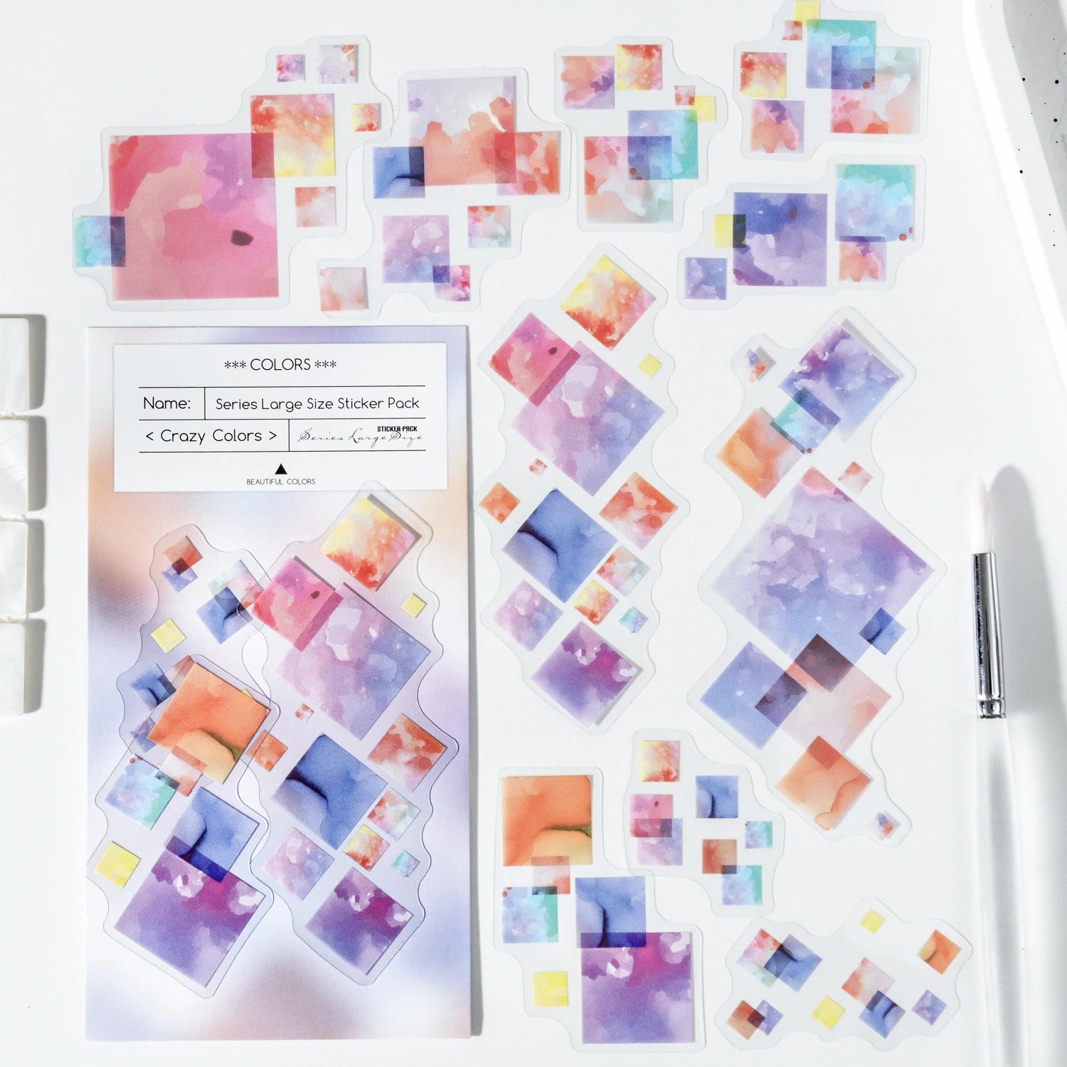 Watercolor Cartoon Stickers – 20PCS Aesthetic Scrapbook & Journal Label Set