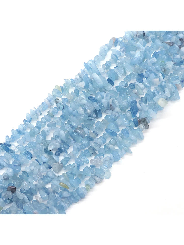 Natural Aquamarine Quartz Beads – Freeform Chips for DIY Jewelry & Crafts