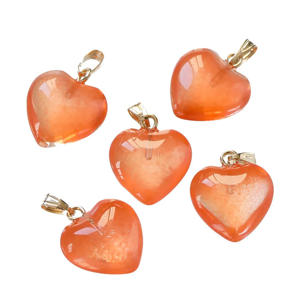 Lampwork Heart Glass Bead Charms (10pcs)
