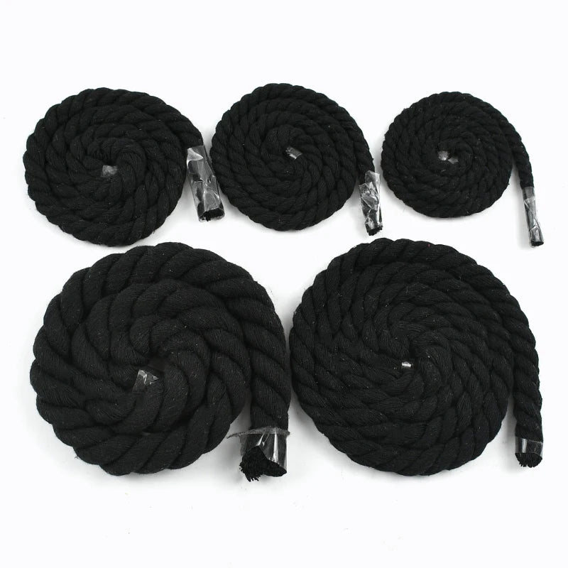 Black Macrame Cord – 2–10M Twisted Cotton Rope (5–20mm) for DIY Crafts & Home Décor