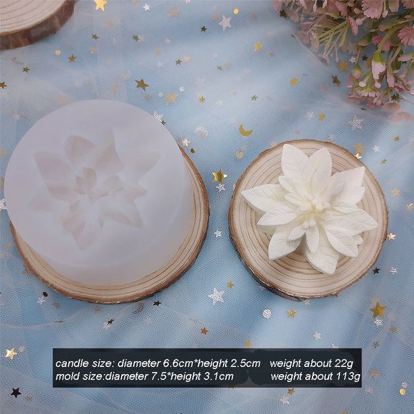 Christmas Flower Candle Mold – DIY Silicone Mold for Cake, Soap & Aromatherapy Crafts