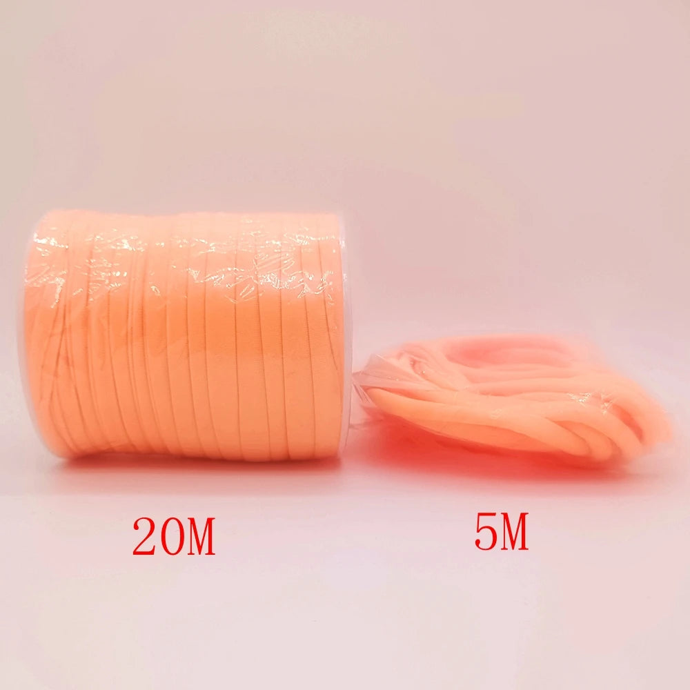 5mm Elastane Cord – Plain Color Hollow Stitched Elastic Band (46 Colors)