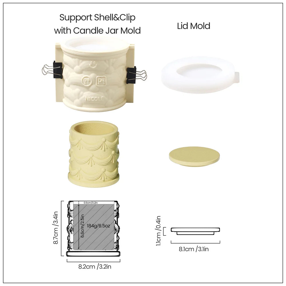 Christmas Candle Jar Silicone Mold – Nicole Christmas Tales Gypsum & Jesmonite Mold