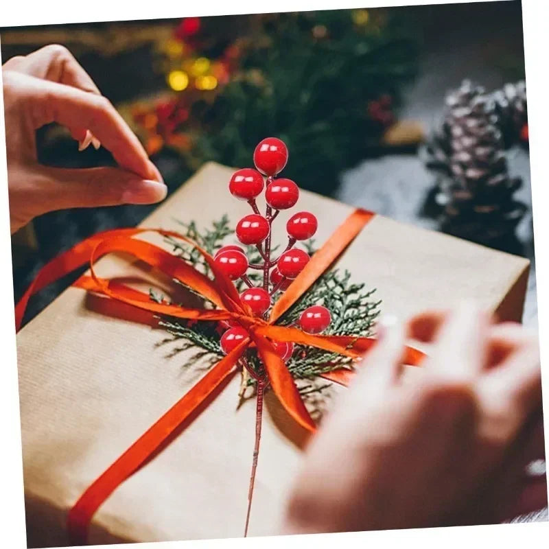 Artificial Holly Berry Stems – Christmas Décor