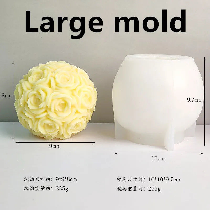 Peony & Rose Silicone Mold – DIY Candle, Soap & Cake Mold