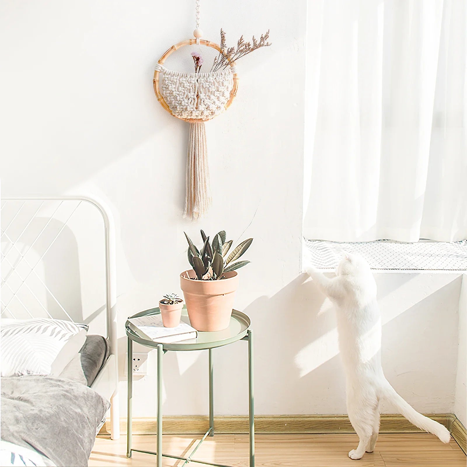 Nordic Round Macrame Wall Hanging – Boho Woven Door & Dorm Decor
