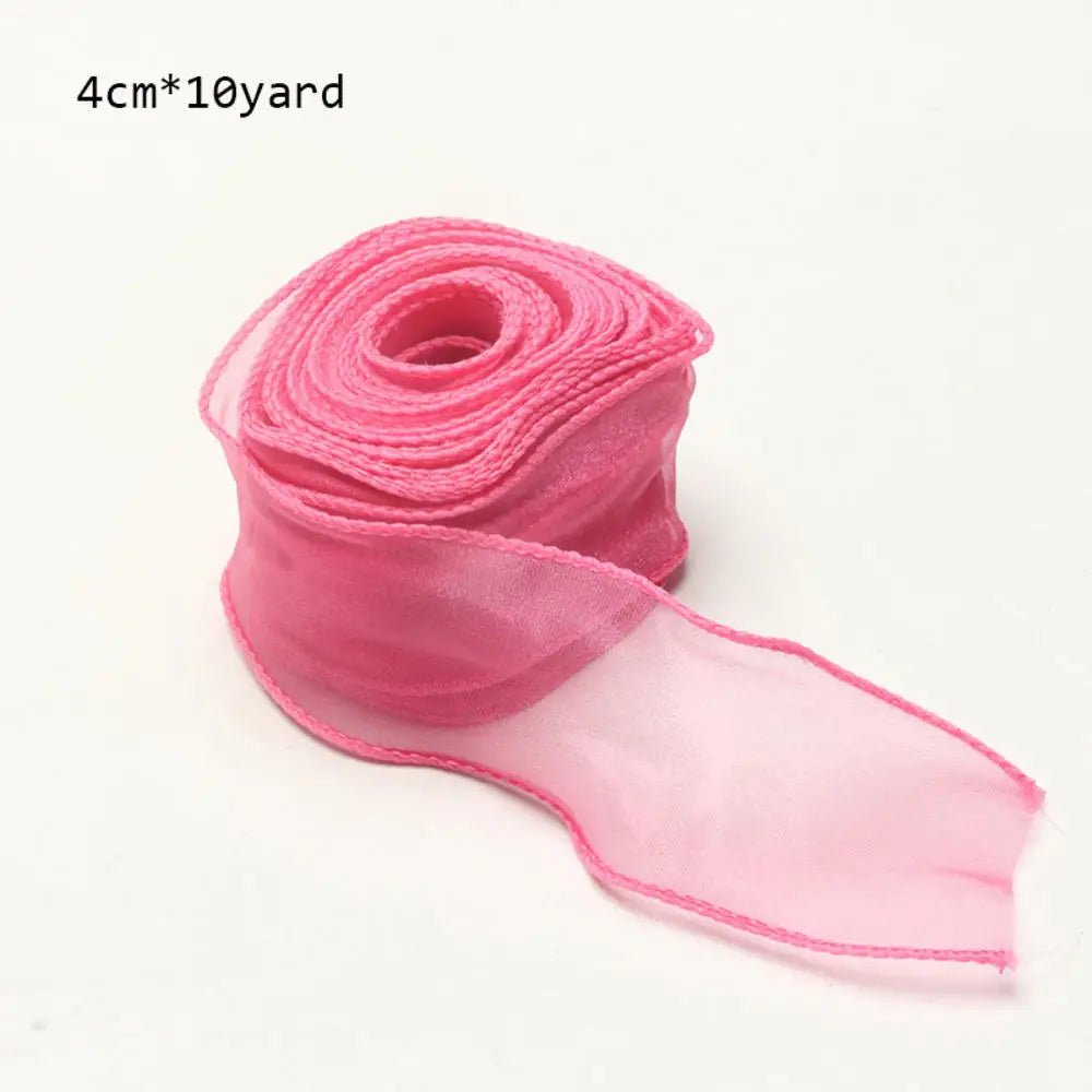 Chiffon Silk Ribbon Roll – Organza Satin (10 Yards, for Crafts & Decoration)