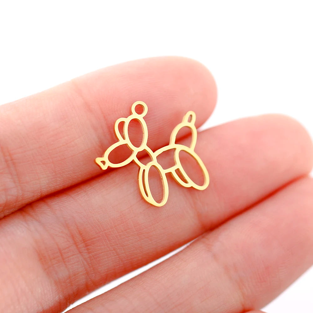 Mixed Animal Charms Set – Stainless Steel Bee, Butterfly, Owl & Heart Pendants (5PCS)