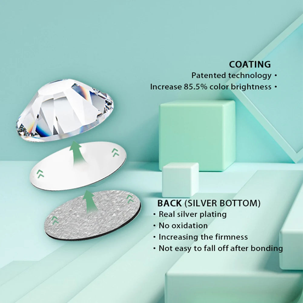 YHB Cold-Fix Crystal Rhinestones – 101–133 PCS for DIY Crafts