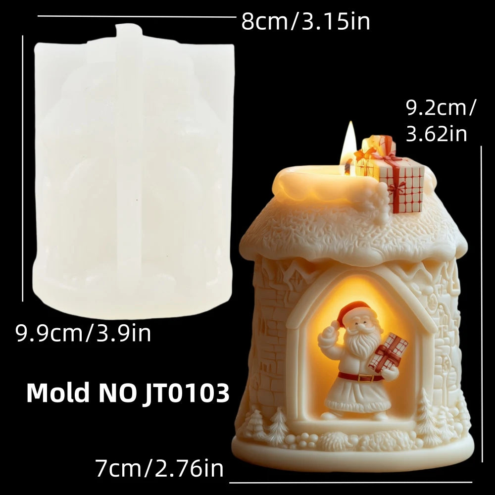 3D Reindeer & Santa Silicone Candle Mold – Christmas Resin Mold