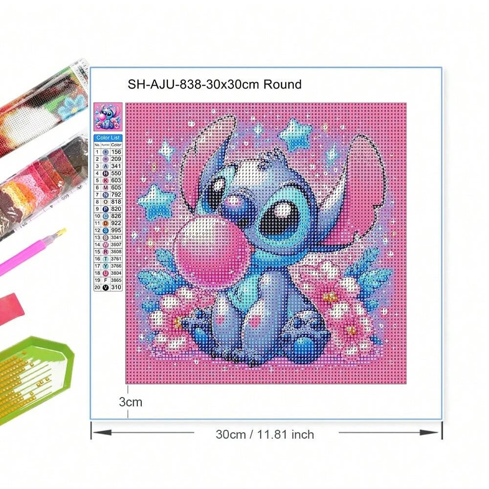 Cartoon Stitch Diamond Painting Kit – Full Round/Square Rhinestone Embroidery Art