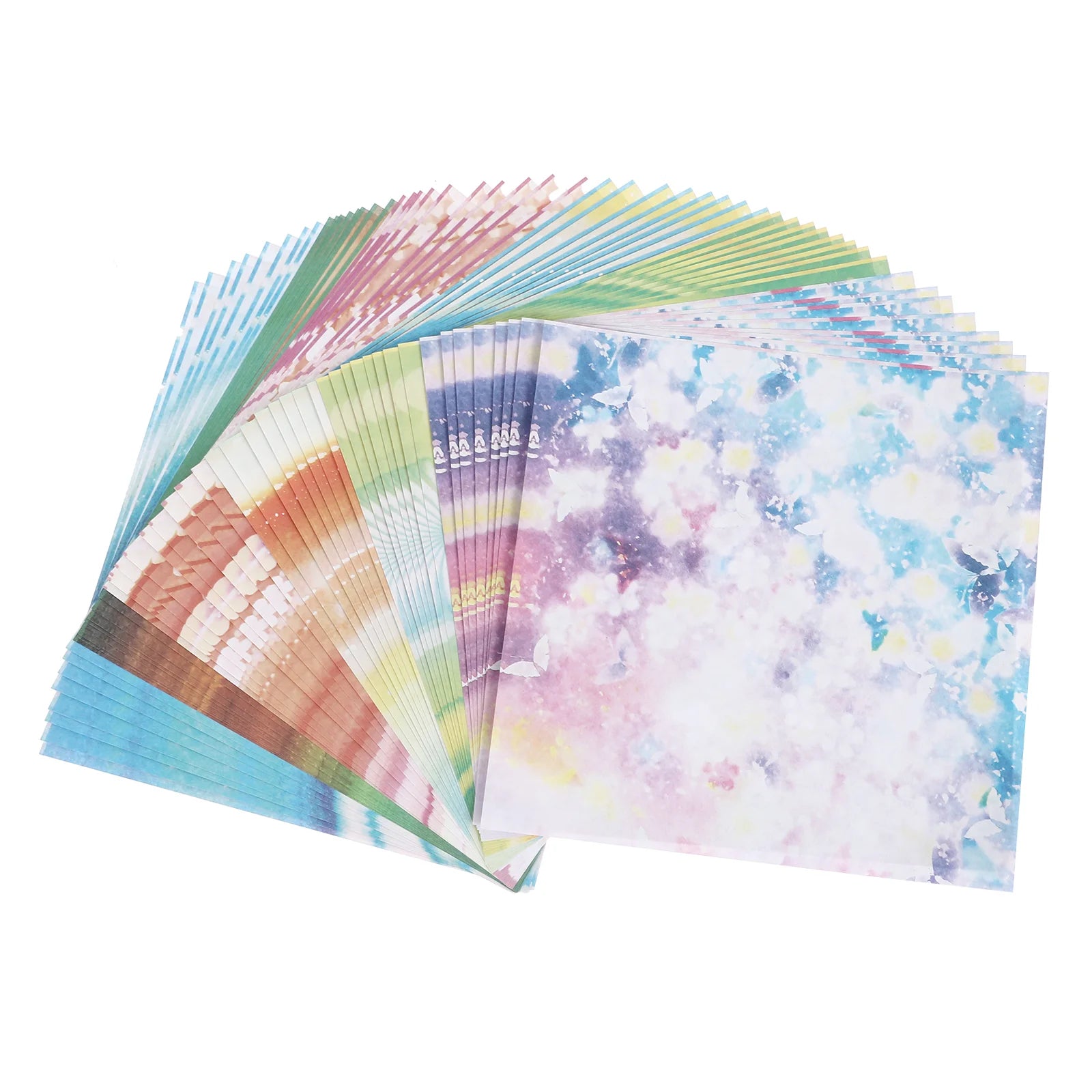 100 Sheets Square Shape Paper Foldings Double Sided Sheet Creative Origami for DIY Crafts Projects Flower+Floral