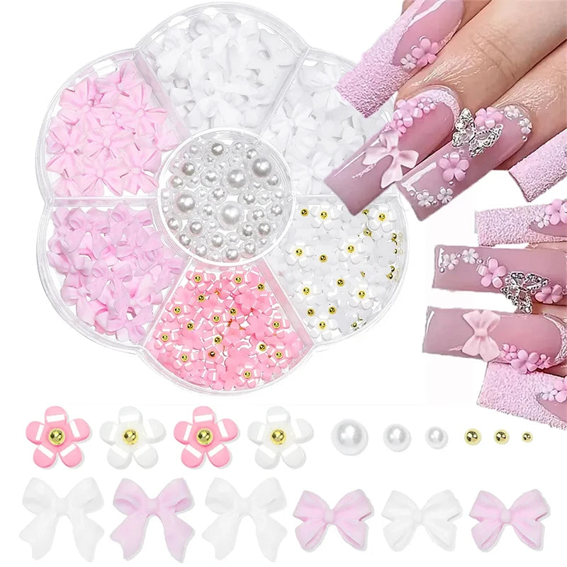 7-Grid Mixed Pearl Nail Art Decorations