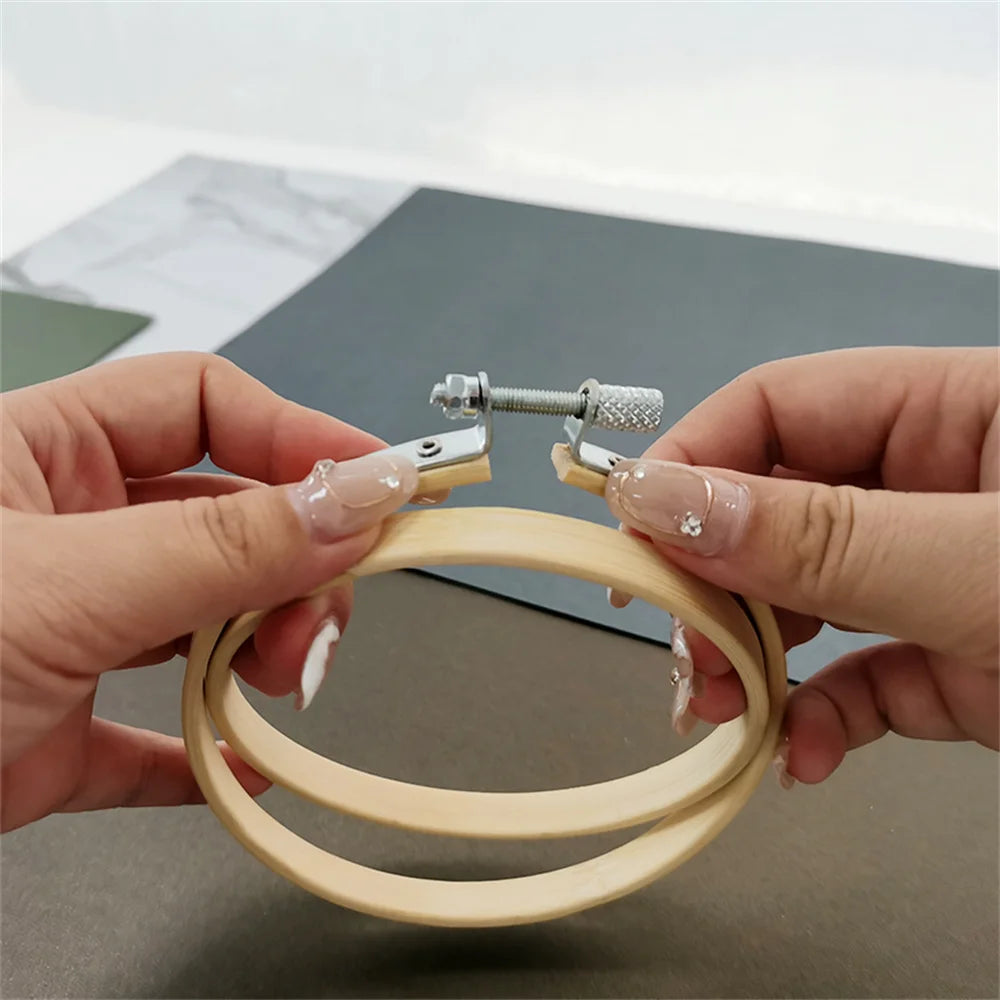 10pcs Bamboo Embroidery Hoops Frame Set