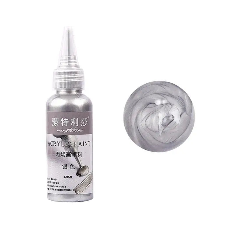 60ml Waterproof Metallic Pigment – Acrylic Paint for DIY Resin, Graffiti & Craft Decoration