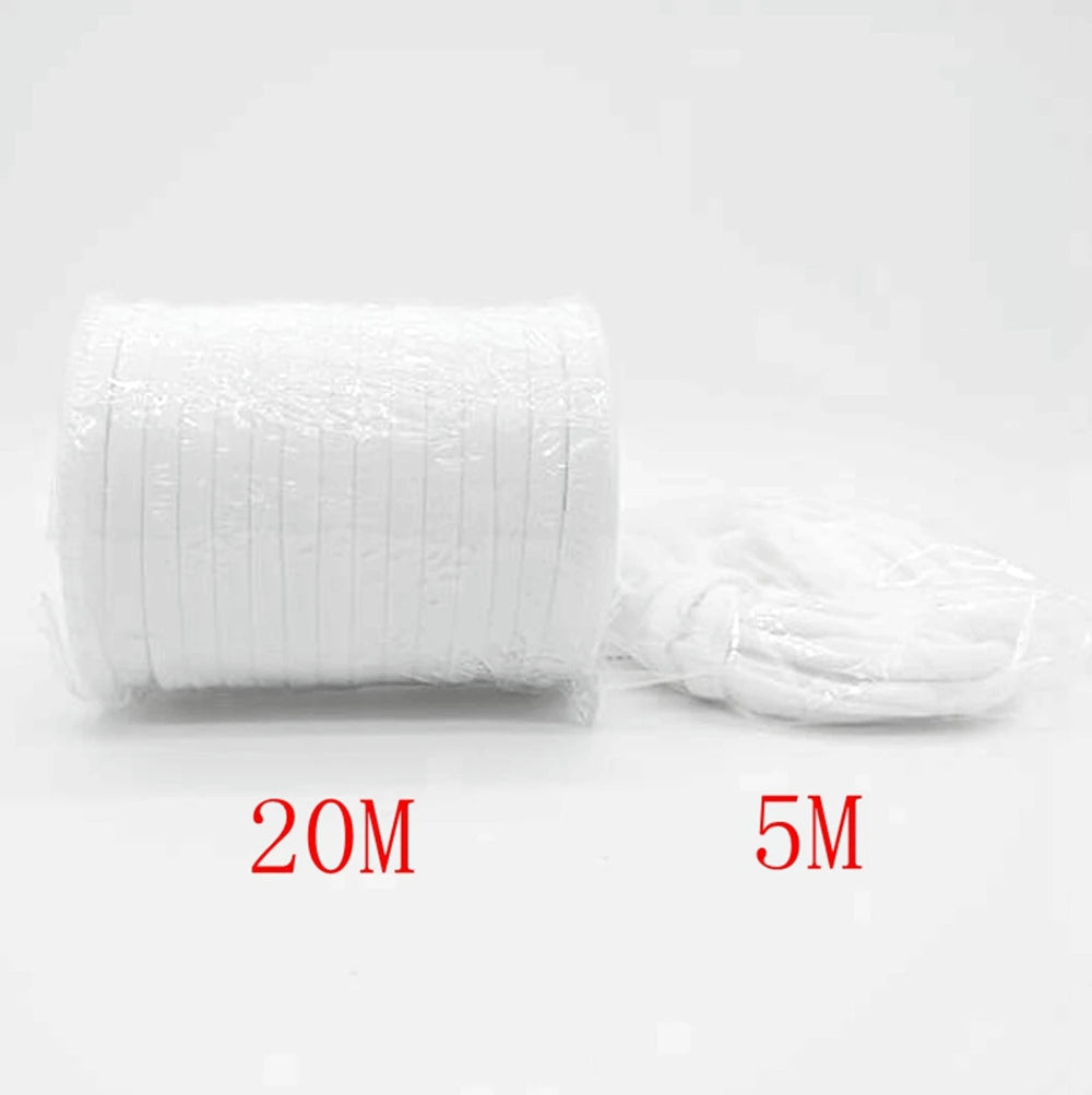 5mm Elastane Cord – Plain Color Hollow Stitched Elastic Band (46 Colors)