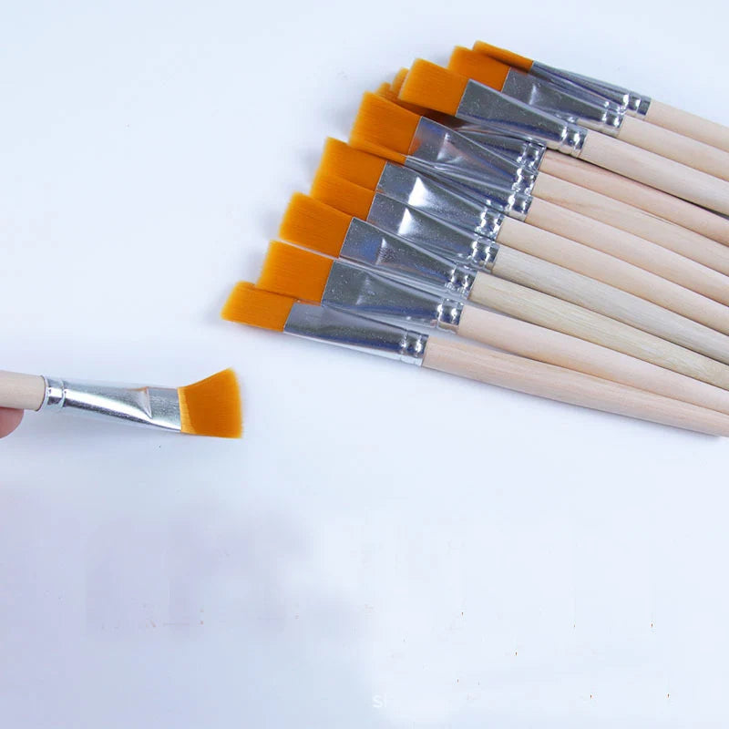 Wooden Handle Art Brush Set – Professional Paint Brushes for Acrylic, Watercolor & Oil Painting