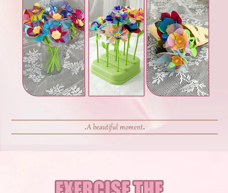 Fabric Flower DIY Craft Kit – Handmade Bouquets for Kids’ Toys & Gifts