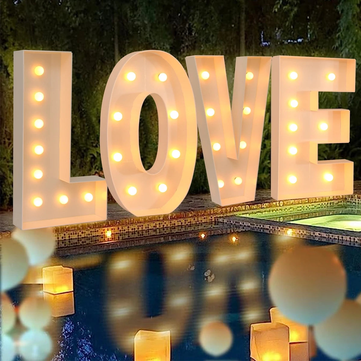 91.5CM Giant LED Letter Light Box – DIY Name Balloon Frame for Party Décor