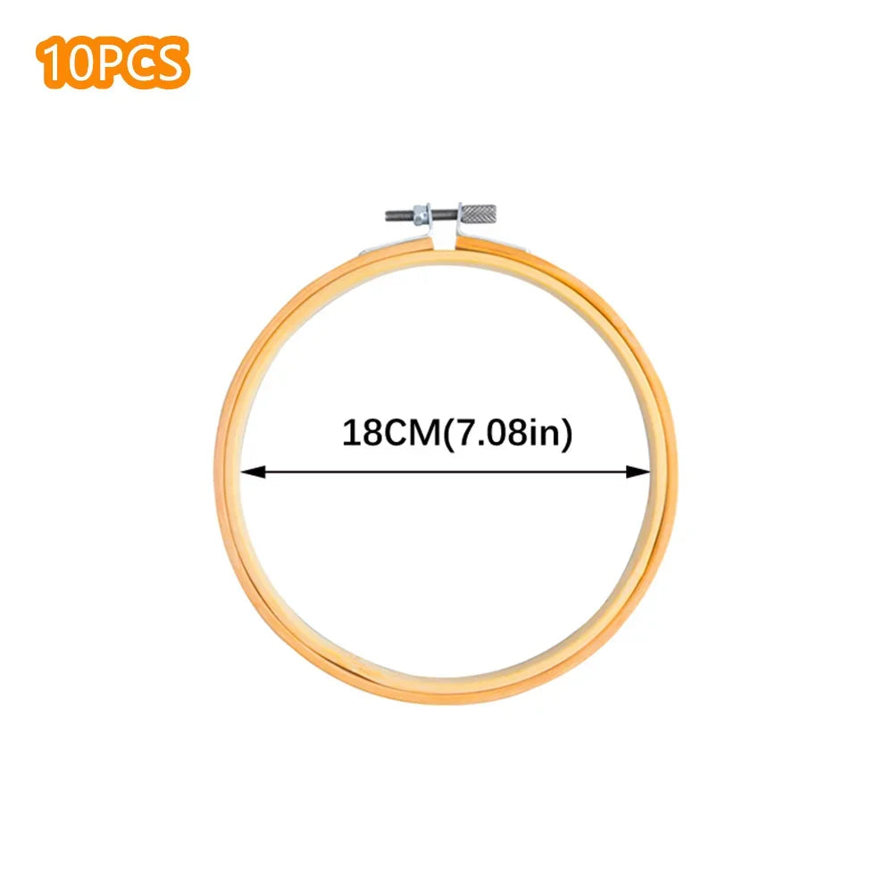 10pcs Bamboo Embroidery Hoops Frame Set