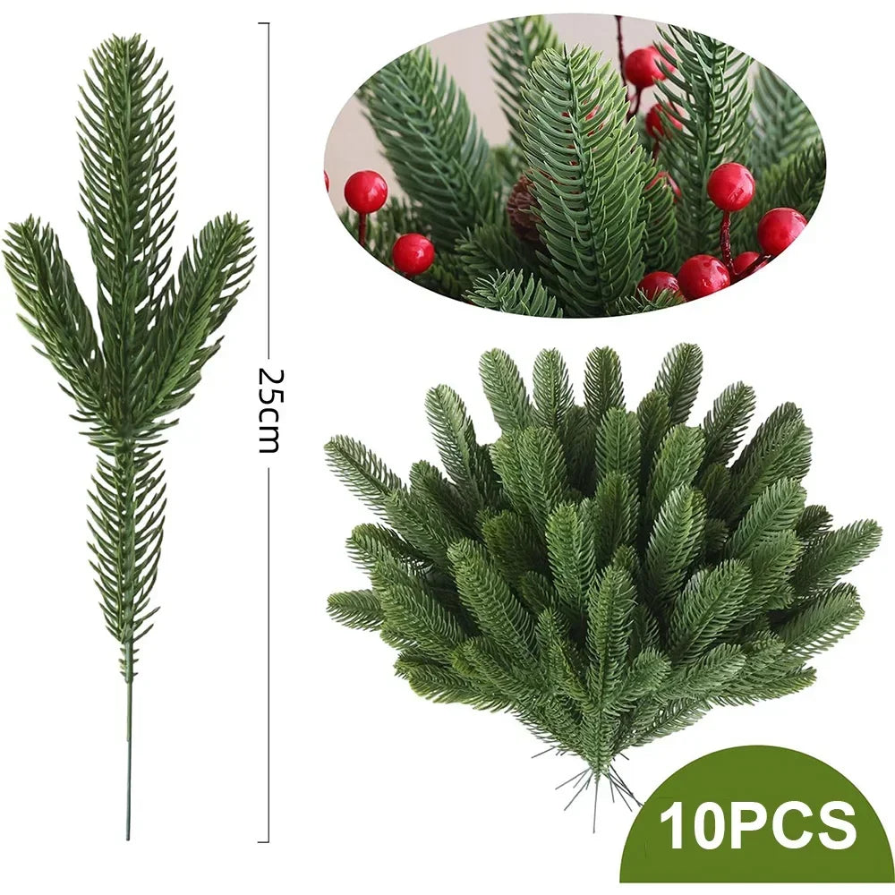 Artificial Pine Branches with Red Berries – Christmas Décor