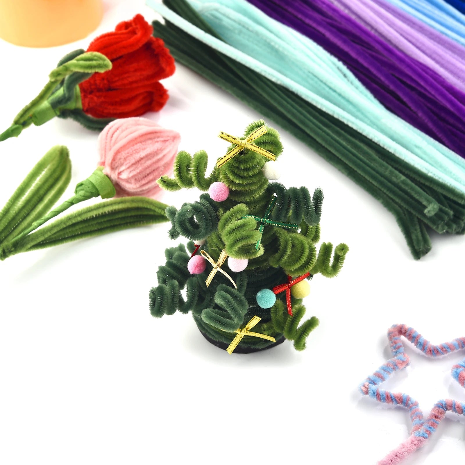 100pcs Chenille Stems – DIY Craft Pipe Cleaners for Kids