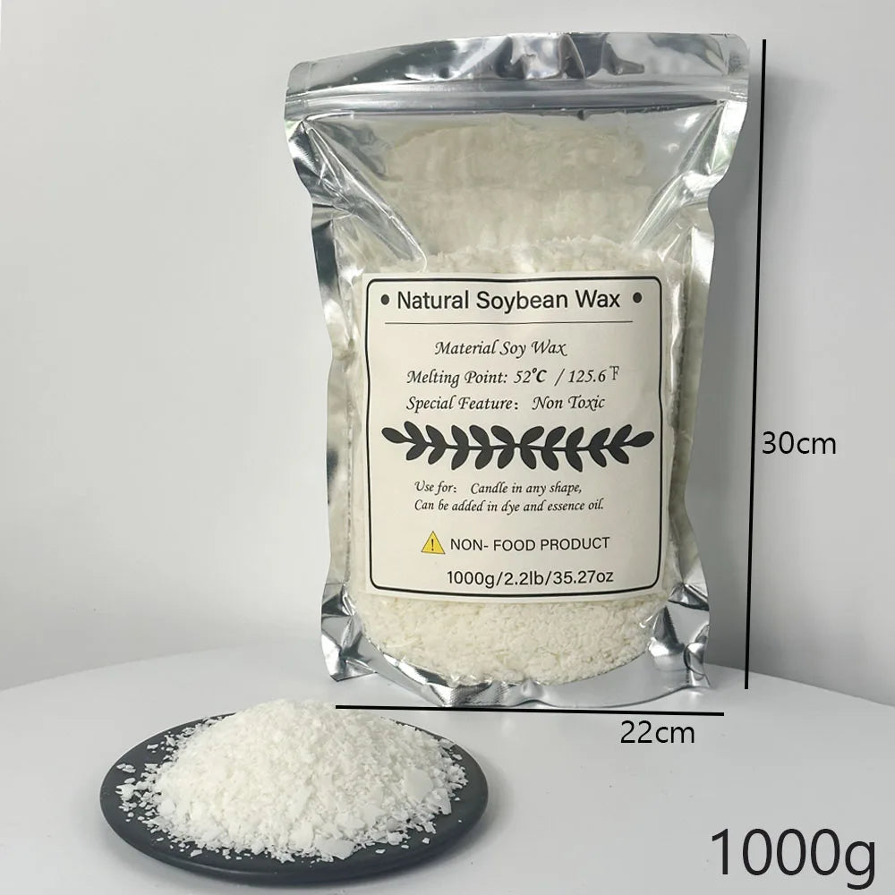 🕯️ 1KG Natural Soy Wax Granules – 100% Pure, Additive-Free Candle Making Material for DIY Smokeless Scented Candles